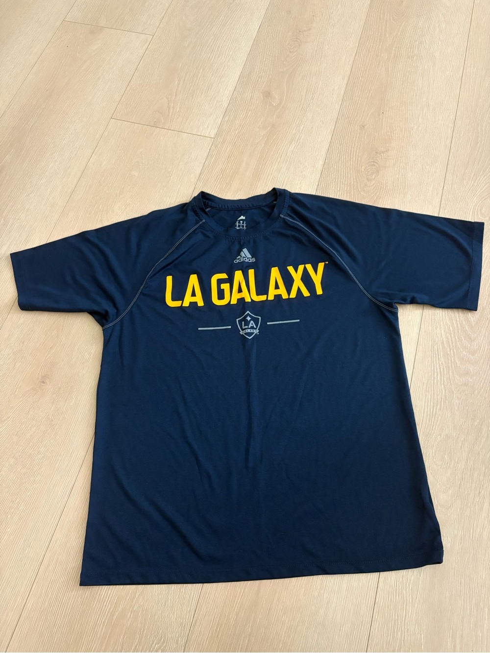 adidas LA GALAXY Navy Blue Men's Soccer Shirt with Yellow Logo